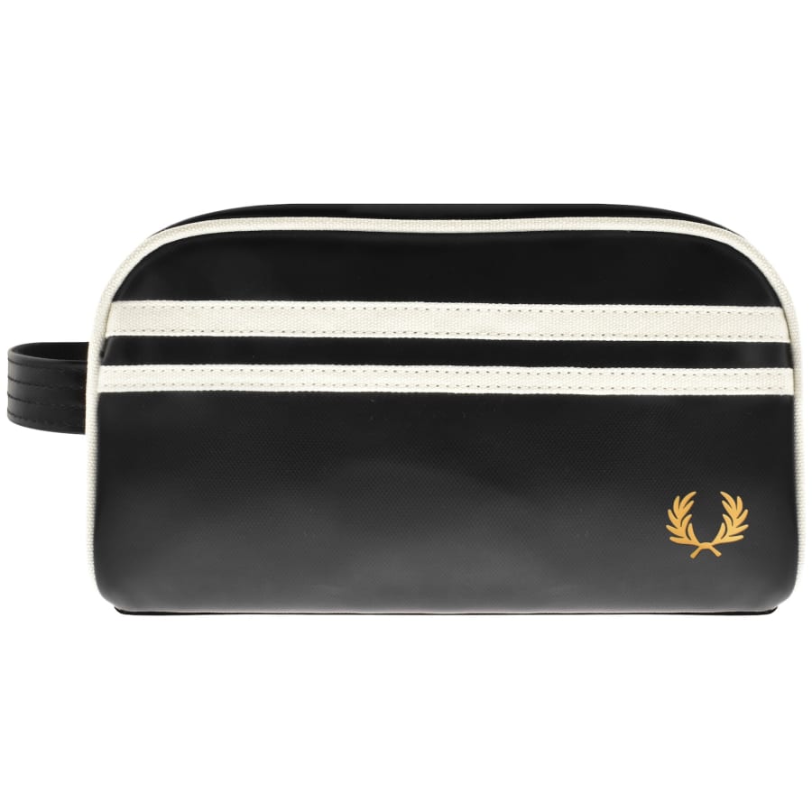 FRED PERRY☆ Coated Polyester Wash Bag BLACK / ECRU Fred Perry - Coated Polyester Black/Ecru - Washbag | Impericon